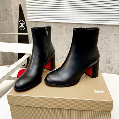 Women’s Red Sole Block Heel Ankle Boots