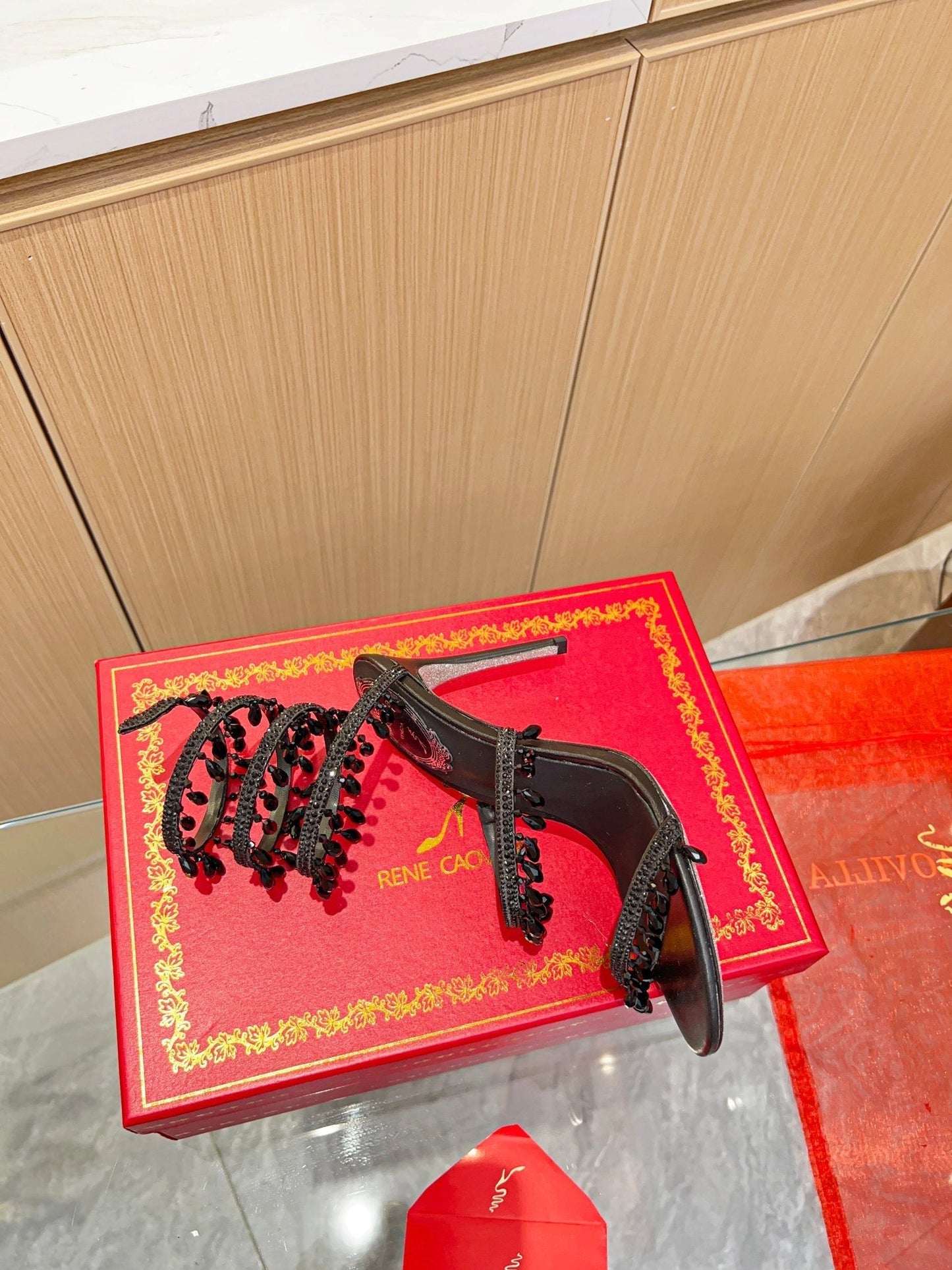 Cleo Crystal Strap Sandals