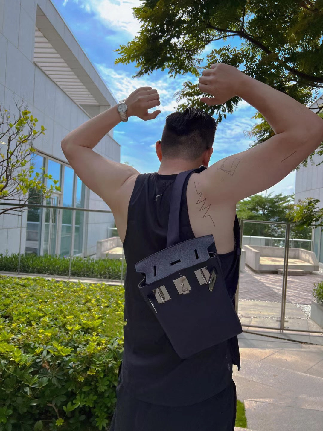 Togo Leather Chest Bag